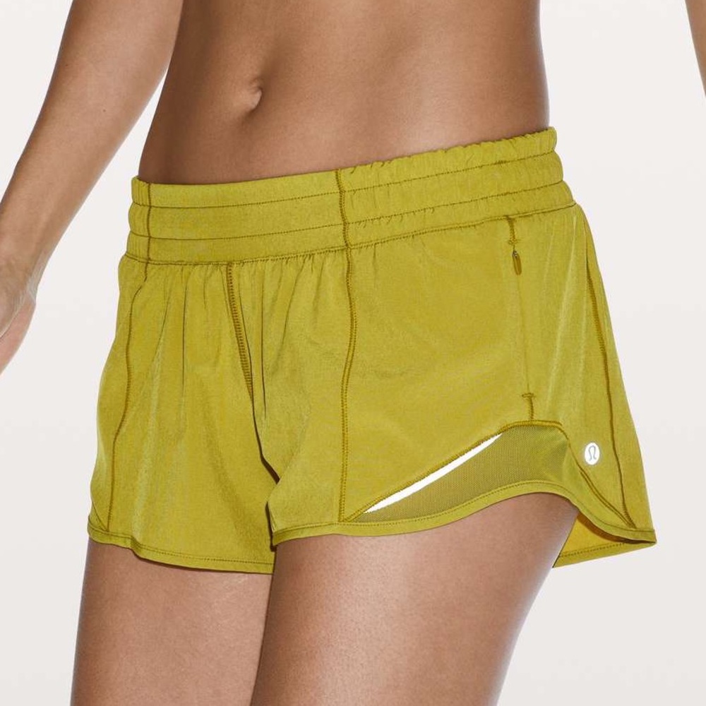 NWOT Lululemon Hotty Hot shorts 2.5” golden lime